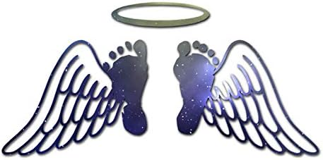 Amazon Com Baby Feet Memorial Angel Wings Vinyl Decal Sticker 7 75 X 3 75 White Automotive