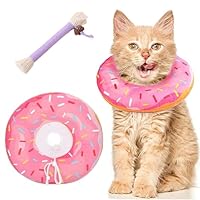 MLPKOI Schützende Halskrause Katze Weich, Schutzkragen Katze Set Mit Beißseil, Einstellbarer Halskrausen für Katzen, Nach Operationen und Verletzungen für Welpen, Kleine Hunde und Katzen(Rosa, S)