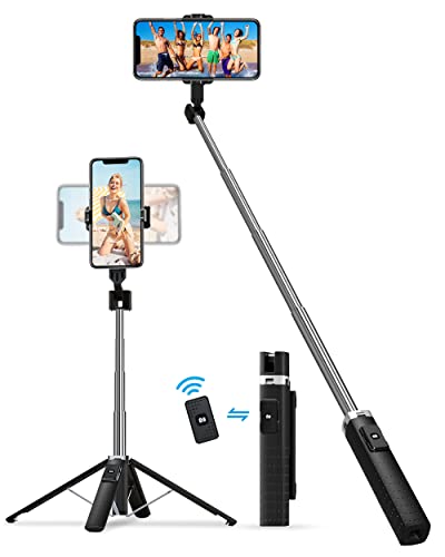 Selfie Stick, Bluetooth Selfie Stick Stativ,4 in 1 Erweiterbar Selfiestick Monopod Selfie-Stange Stab mit Bluetooth-Fernauslöse, 360° Drehbar Monopod Tragbar Handyhalter für 4,7-6,7 Zoll Smartphone Cover