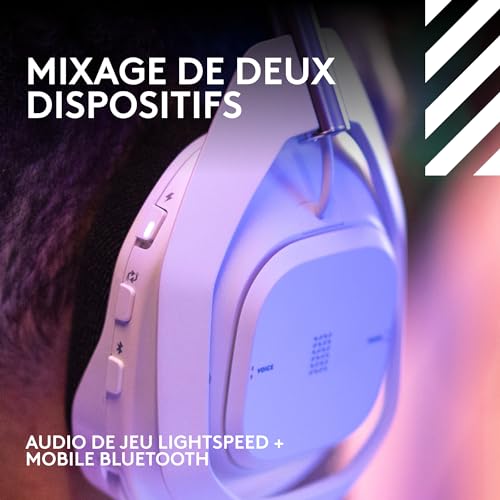 Logitech G Astro A50 X LIGHTSPEED, casque gaming sans fil + station d’accueil, PRO-G GRAPHENE,PLAYSYNC, Xbox Series X|S, PS5, PC,Nintendo Switch/Switch 2, Bluetooth,dispositif de relais HDMI 2.1-Blanc