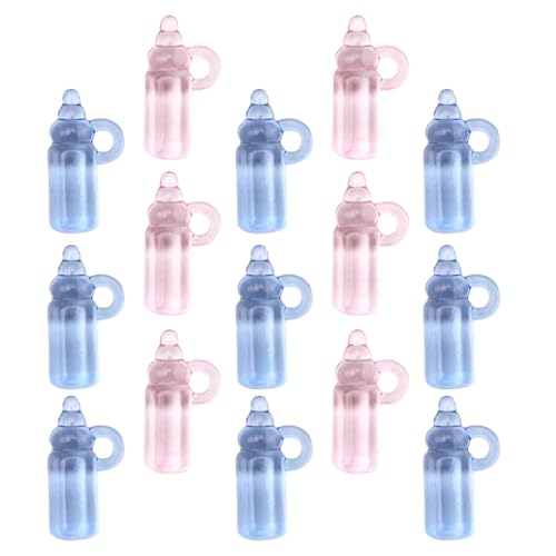 TOVINANNA Décoration Bapteme Acrylique 48 Pièces de Biberon Bleu et Rose Légère pour Shower et Fête de Bienvenue Bébé