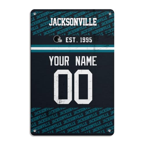 Image of Jacksonville Metal Sign for Outside Custom Name and Number Gifts