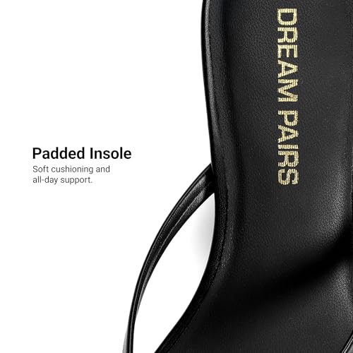 Image of DREAM PAIRS Kitten Heels for Women Flip Flop Low Heels Square Open Toe Sandals Thong 1.97 Inch Heeled Sandals for Summer Vacation