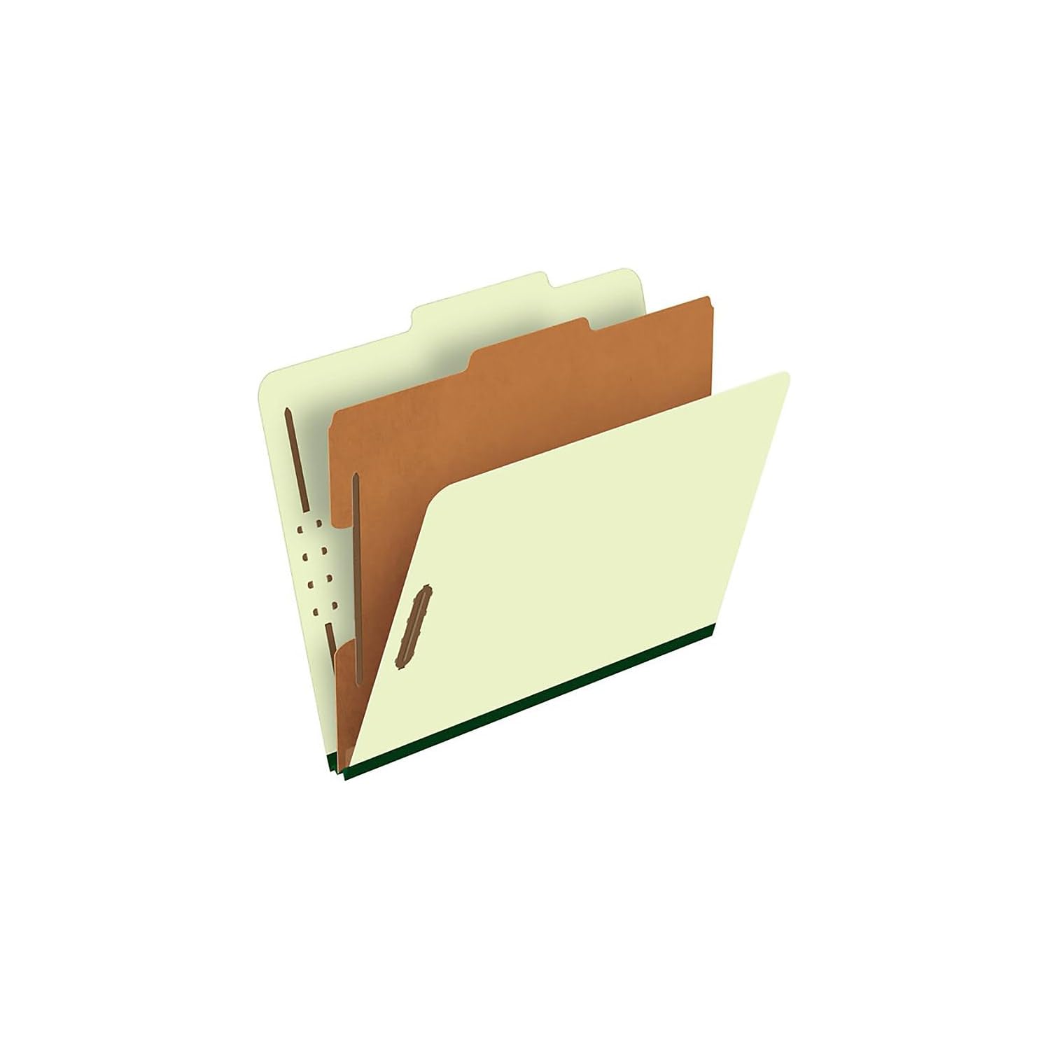 Pendaflex Classification Folders, 1 Divider, Embedded Fasteners, 2/5 Cut Tab, Letter, Light Green, 10/BX (17172), Corona Green