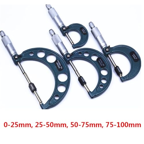 Set de micrómetros de exterior 4 pcs 0-100mm precisión 0.01mm miniatura 4