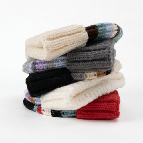Gorro de punto invierno que estiliza el rostro y abriga con lana 5
