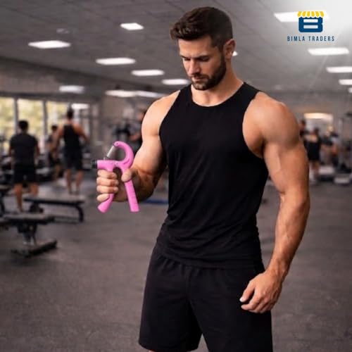 Image of CRAE Hand Gripper - Adjustable Grip Strengthener for Forearm, Wrist & Finger Workout Men & Women Capacity 60 kg (Pink)