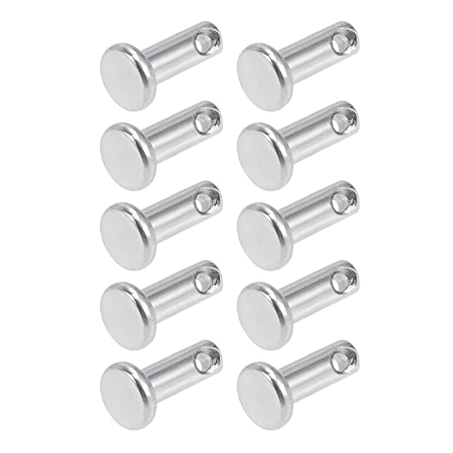 METALLIXITY Clevis Pins (3mmx8mm) 20Pcs, Single Hole Flat Head 304 Stainless Steel Fastener Pin - for Metal Devices, Furniture Installation, Industrial, DIY