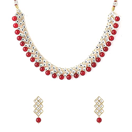 Image of Yellow Chimes Jewellery Set for Women and Girls Traditional Multicolor Jewellery Set for Wedding Gold Plated Choker Necklace Set | Birthday Gift for girls and women Anniversary Gift for Wife