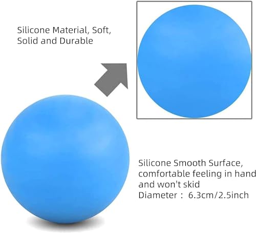 Image of WOVTE 2 Pack Massage Lacrosse Balls for Sore Muscles, Shoulders, Neck, Back, Foot, Body, Deep Tissue, Myofascial Release, Trigger Point Therapy, Muscle Knots and Yoga Therapy (Blue)