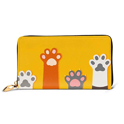 Preisvergleich Produktbild JHGFG Mode Handtasche Reißverschluss Brieftasche Cat Flat Design S Cartoon Niedliche Telefonkupplung Geldbörse Abendkupplung Blockieren Leder Brieftasche Multi Card Organizer