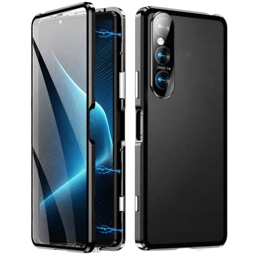 Étui magnétique Sony Xperia 10 VII avec protection intégrale 360 et objectif photo noir