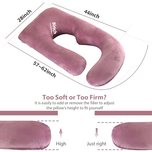 Image of Victostar Pregnancy Pillow,57 inches U Shaped Maternity Pillow with Removable Cover Full Body Pillow Support for Back, HIPS, Legs, Belly (Cameo)