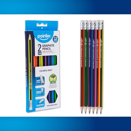Lápices de madera Pointer HB Grafito multicolor pack 144 miniatura 4