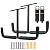 2 Set Overhead Garage Storage Rack Hooks, Heavy Duty Ceiling Double Hooks Hanger for Hanging Ladder Hose Pipe Lumber & Other Bulky Items (Pack of 2 - Black)