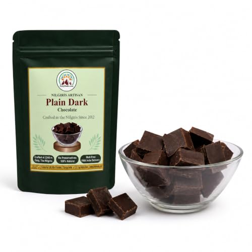 Image of OotyMade.com Ooty Homemade Plain Dark Chocolates Bar - 1 kg | Organic & Healthy Dark Chocolate | Handcrafted in Ooty | Sugar-less | Not sugar-free & Delicious | Delightful