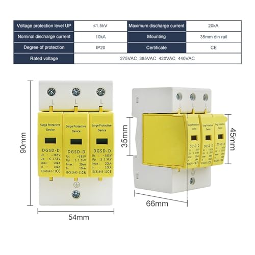 Protector de sobretensión AC SPD de 30-60KA y 385V para la protección contra rayos en viviendas 4
