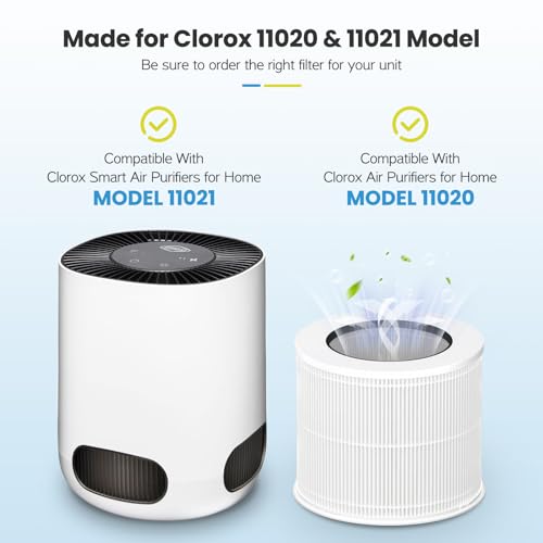 Image of 12020 Filter Replacement Compatible with Clorox Tabletop Air Purifier model # 11020 and Clorox Tabletop Smart Air Purifier model # 11021, 12020 HEPA Filter with 200 Sq. Ft. Capacity, 2 Pack