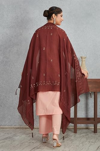 Indian Wedding Ethnic Sequince & Embroidered Festive Bridal Wear Scarf Shawl Soft Elegant Dupatta For Women (Only Dupatta)4