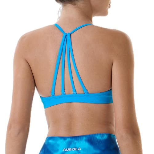 Image of AUROLA Mercury Workout Sports Bras Women Athletic Removable Padded Backless Strapy Minimal Crop Top