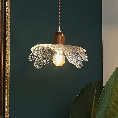 Suspension rétro en verre fleur E27 pour chambre et salon de thé - 4
