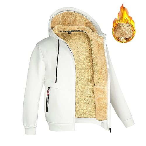 Heavyweight Hoodie Men Zip Up Fleece Hoodie Sherpa Lined Sweatshirt Winter Warm Hooded Sweatshirts Jackets with Pocket2