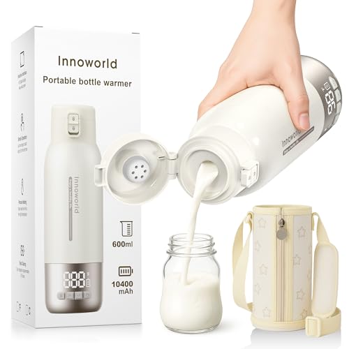 Image of Portable Bottle Warmer for Travel, 20 oz Large Capacity Bottle Warmer On The Go, 10400mAh Long-Lasting Battery&Super Fast Charging in 2.5 Hours, Fast Heating for Breastmilk, Formula, Water