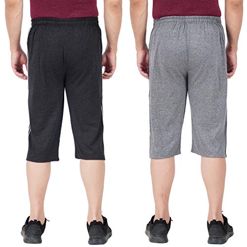 Image of FEEL TRACK Men's Regular Fit Three Fourth Capri (Pack of 2)