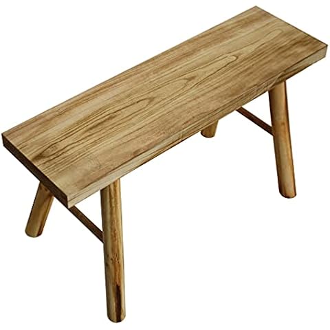 KMH Massive Holzbank Woody aus 100% recyceltem Paulowniaholz - Gartenbank massiv 81 cm Sitzfläche Bank im rustikal zeitlosen Design Cover