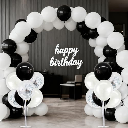 Image of TONIFUL 4 Set Black and White Balloon Stand Balloon Centerpiece for Table