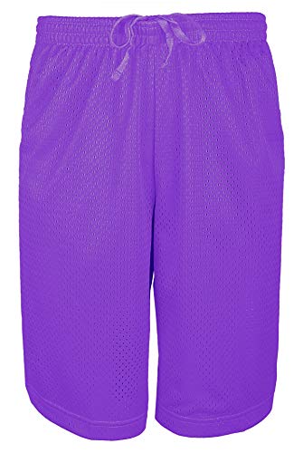 Ollie Arnes Mens Athletic Gym Workout Shorts With Pockets In Packs Or Single, Mesh Or Dazzle Athletic Basketball Shorts Mesh2 Purple 3X-Large #TOP2