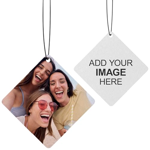 Image of Instafreshener Custom Hanging Air Freshener | Diamond | Custom Air Fresheners with Picture or Text for Car, Closet, Bathroom, Locker & Office Decor