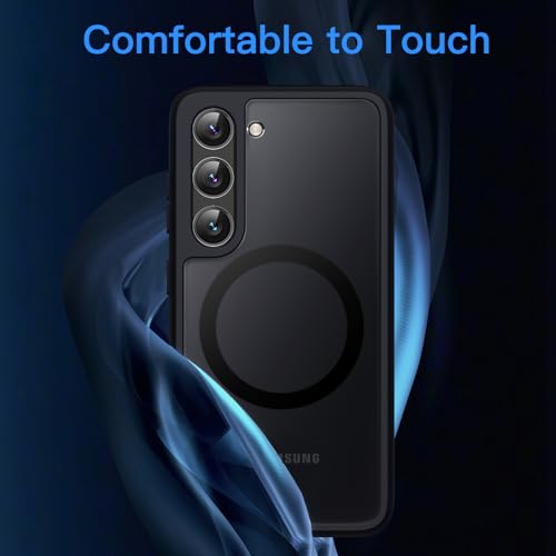 Image of JETech Magnetic Cover Case for Samsung Galaxy S23+ / S23 Plus 5G 6.6-Inch, Compatible with MagSafe, Translucent Matte Back Shockproof Phone Cover (Black)