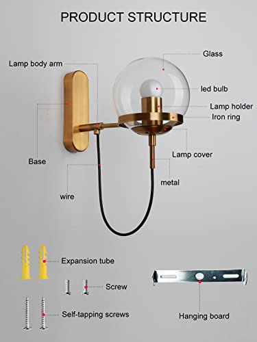 AHLOKI iluminación moderna para el hogar en bronce con aplique de pared LED interior 7