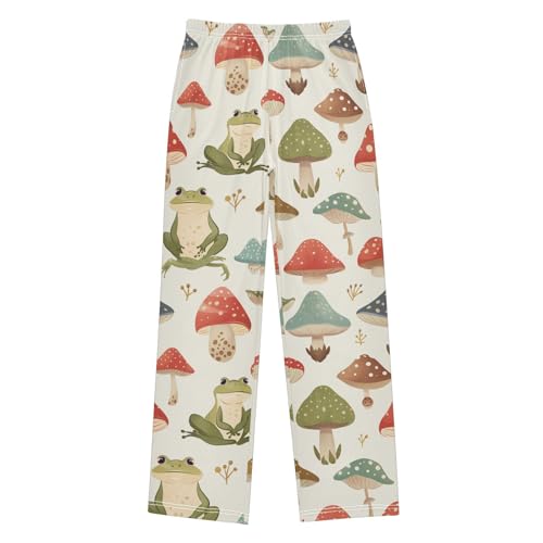 ZZXXB Frog Mushrooms Boys Long Pants Soft Trousers Elastic Waist Kids Lounge Bottoms with Pockets S-XL