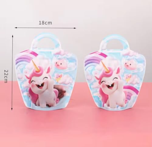 Image of 15 Pcs Unicorn Gift Combo Set For Girls Kids Unicorn Theme Gift Bag Stationery Set Age 6-8 Years 10-12 Year I Diary, Stickers, pen, pouch, scale, badge, Eraser, Wallet & Carry Bag (rose pink)