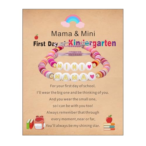 Image of First Day of School Gifts for Girl Mommy and Me Back to School Bracelets