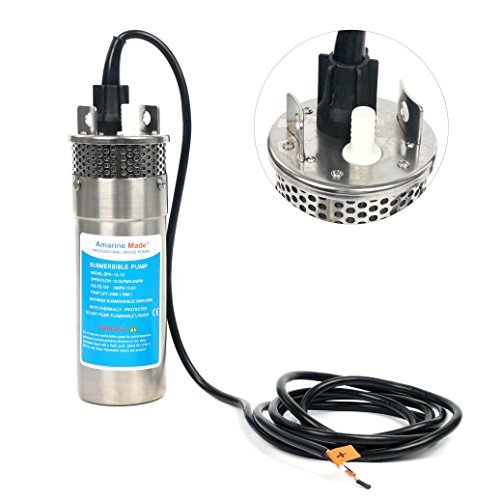 Amarine Made 12V Dc Submersible Deep Well Water Pump 3.2Gpm 4" 10A/ Alternative Energy Solar Battery Powered With Stainless Steel Shell-Max Lift 230 Ft, Max Submersion 100 Ft #TOP1