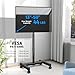 YOMT Mobile TV Cart Rolling TV Stand for 13-50 inch Screens, Tilting and Rotating Mount, Portrait to Landscape, Height Adjustable Portable TV Stand with Wheels Holds up to 44lbs Max VESA 200x200mm
