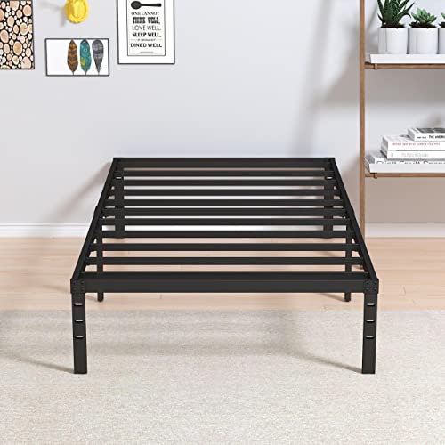 Maenizi 12 Inch Twin Bed Frame No Box Spring Needed, Heavy Duty Metal Platform Bed Frame Twin Size Support Up To 2500 Lbs, Easy Assembly, Noise Free, Black #TOP15