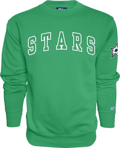Blue 84 NHL Officially Licensed Crewneck Sweatshirt Twill Embroidery Sleeve Logo Team Color