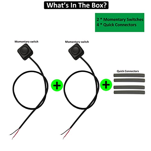 12V 24V Momentary Switch Momentary Push Button On-Off Switch [2-Pack], Surface Mount Button Switch Easy To Install (Momentary Switch - Mini) #TOP5