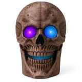 MIJOMA Halloween Deko LED mit Sound & Bewegungssensor - Farbwechselndes Licht - Kürbis & Totenkopf...