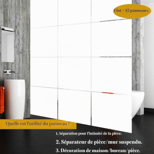 Cloison de séparation blanche pour structurer un bureau ou un salon moderne - Lot de 12 - 4