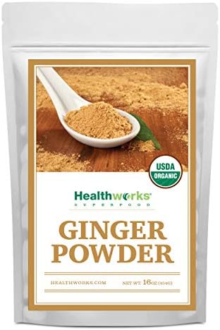 Healthworks Superfoods Organic Ginger Powder - 16 Oz / 1 Lb - Ground, Raw & All-Natural - Keto, Vegan - Great with Coffee, Tea & Juices - Superfood/Spice