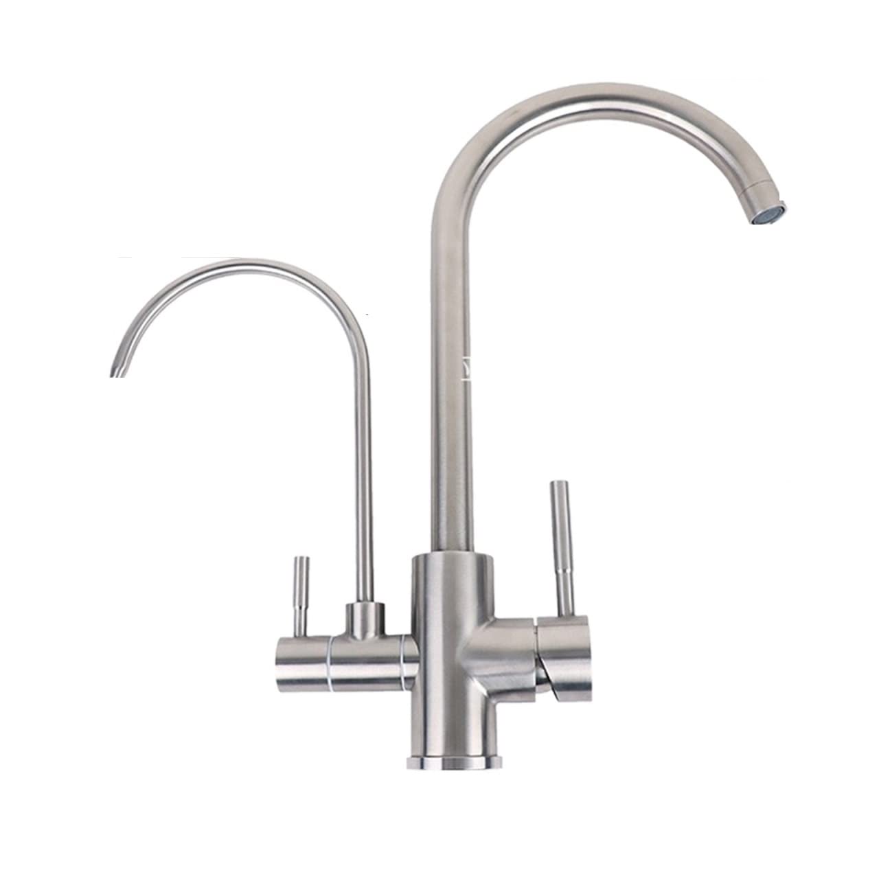Mitigeur eau potable chaude et froide avec filtre intégré en nickel 6055