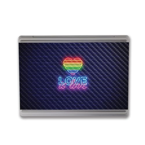 Image of MightySkins Carbon Fiber Skin Compatible with Microsoft Surface Laptop Go 3 (2023) Full Wrap Kit - Love is Love | Protective, Durable Textured Carbon Fiber Finish | Made in The USA