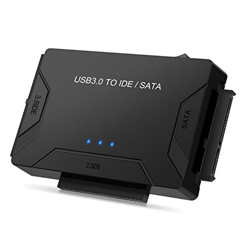 POSUGEAR USB 3.0 a SATA e IDE Adattatore, Convertitore da IDE/SATA a USB 3.0 per 2.5'' e 3.5'' IDE SATA Disco Rigido HDD SSD, Support 6TB, Incluso 12V 2 Adattatori, Cavo USB 3.0 e Cavo Sata di Alime