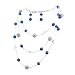 New Beautiful Fashion 3 Layer Handmade Jewelry Set Long Illusion Necklace (plated silver-blue)