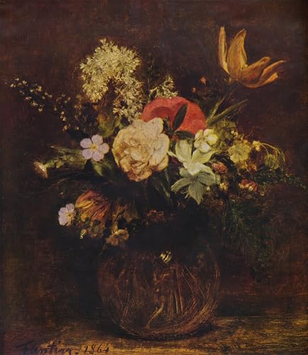 Graffiti Art Mural Bol de fleurs Ignace Henri Jean Fantin Latour Toile 60x90